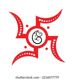 Swatik Symbol With Ganesh Logo Design