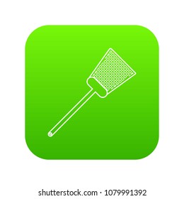 Swatter icon green vector isolated on white background