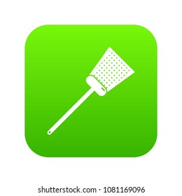 Swatter icon green vector isolated on white background