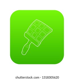 Swatter icon green vector isolated on white background