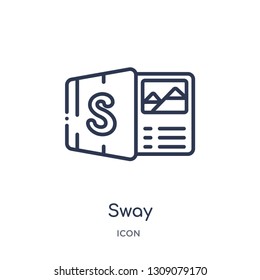 sway icon from startup outline collection. Thin line sway icon isolated on white background.