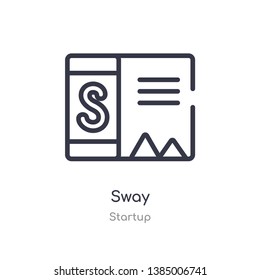 sway outline icon. isolated line vector illustration from startup collection. editable thin stroke sway icon on white background