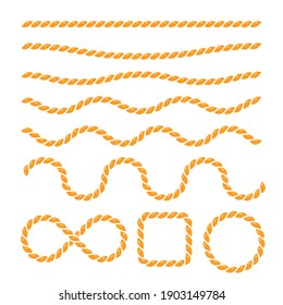 Swaying black nautical rope border vector For round text frames.