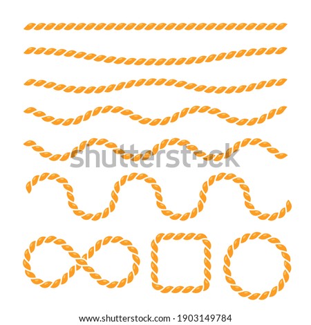 Swaying black nautical rope border vector For round text frames.