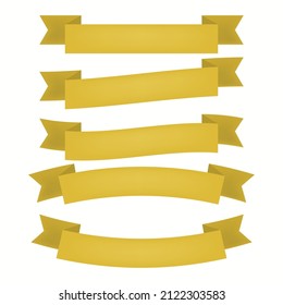 Swaying ribbons for retro text labels Product price tag Isolated on white background