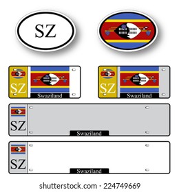 swaziland auto set against white background, abstract vector art illustration, image contains transparency