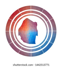 Swaziland badge. Bright gradient logo of country in low poly style. Multicolored Swaziland rounded sign with map in geometric style for your infographics.