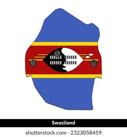 Swaziland Country - Flag Map