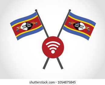 Swaziland Emblem Wireless Connection