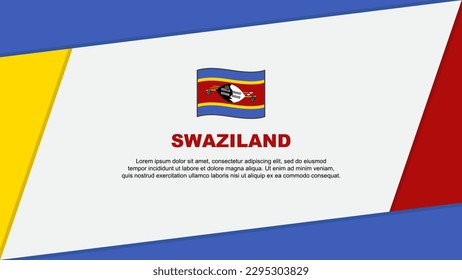 Plantilla de diseño de fondo de resumen de la bandera de Suazilandia. Ilustración del vector de caricaturas del Día de la Independencia de Suazilandia. Banner de Suazilandia