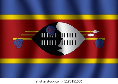 Swaziland flag background with cloth texture. Swaziland Flag  vector illustration eps10.