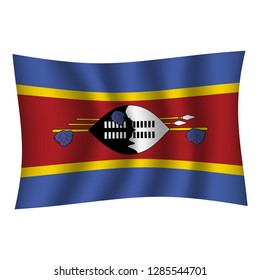 Swaziland flag background with cloth texture. Swaziland Flag vector illustration eps10. - Vector