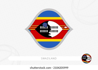 Swaziland flag for basketball competition on gray basketball background. Sports vector illustration.