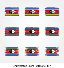 Swaziland Flag Brush Collection. National Flag