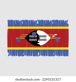 Ilustración del vector de pincel de bandera de Suazilandia