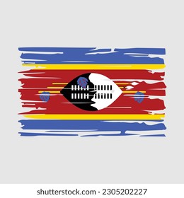 Ilustración del vector de pincel de bandera de Suazilandia