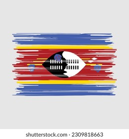 Ilustración del vector de pincel de bandera de Suazilandia