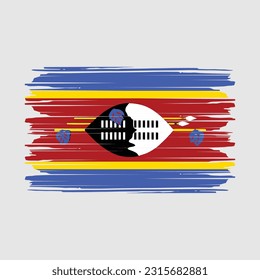 Ilustración del vector de pincel de bandera de Suazilandia
