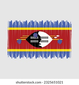 Ilustración del vector de pincel de bandera de Suazilandia