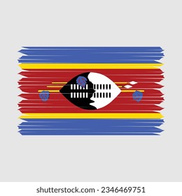 Swaziland Flag Brush Vector Illustration