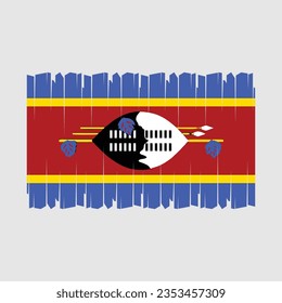 Swaziland Flag Brush Vector Illustration