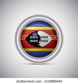 Swaziland flag button style. Vector image