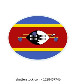 Swaziland flag. Swaziland ellipse flag.