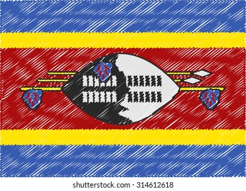 swaziland flag embroidered zigzag