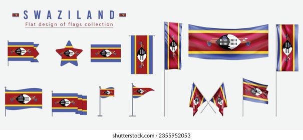 Swaziland flag, flat design of flags collection