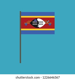 Swaziland flag icon in flat design. Independence day or National day holiday concept.
