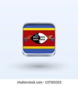 Swaziland flag icon square form on gray background. Vector illustration.