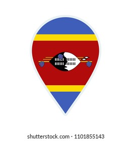Swaziland flag icon. Travel icon. Travel destination of Swaziland. Swaziland badge. Flag badge.