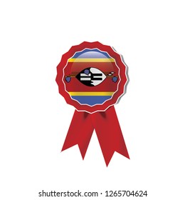 Swaziland flag medal vector design.  Realistic 3D red color
