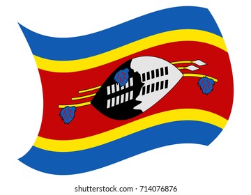 swaziland flag moved by the wind