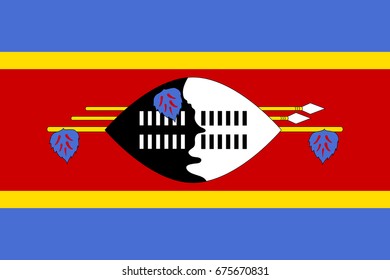 Swaziland flag. National current flag, government and geography emblem. Flat style vector illustration