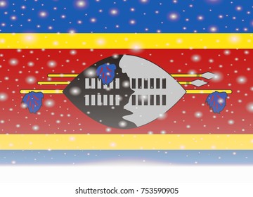 swaziland flag on christmas background