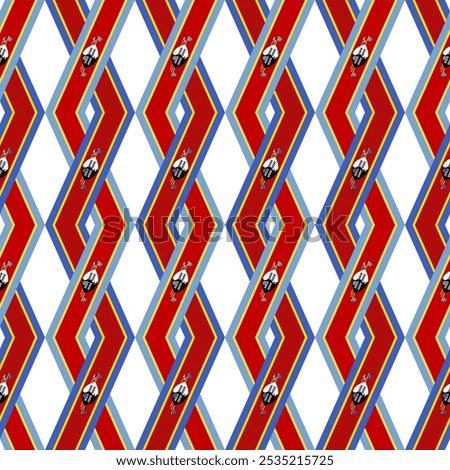 swaziland flag rhombus pattern background. vector illustration