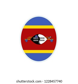 Swaziland flag. Swaziland round flag.