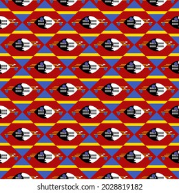 swaziland flag seamless pattern tradition concept. vector illustration