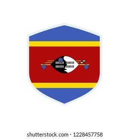 Swaziland flag. Swaziland shield flag.