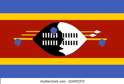 Swaziland Flag Vector.