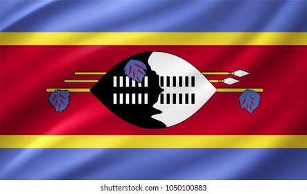 Swaziland Flag in Vector Illustration
