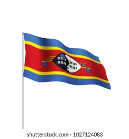 Swaziland flag, vector illustration on a white background