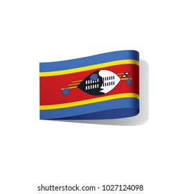 Swaziland flag, vector illustration on a white background