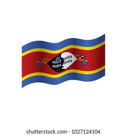 Swaziland flag, vector illustration on a white background