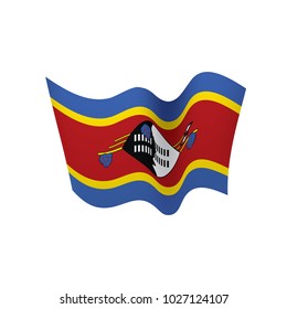 Swaziland flag, vector illustration on a white background