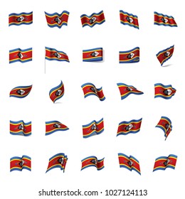 Swaziland flag, vector illustration on a white background