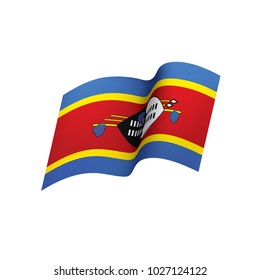 Swaziland flag, vector illustration on a white background