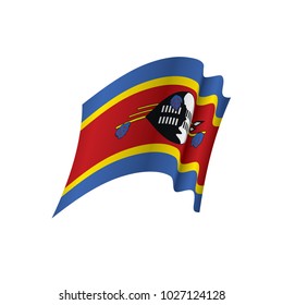 Swaziland flag, vector illustration on a white background