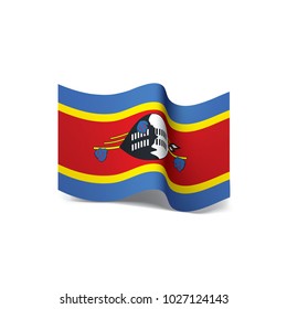 Swaziland flag, vector illustration on a white background
